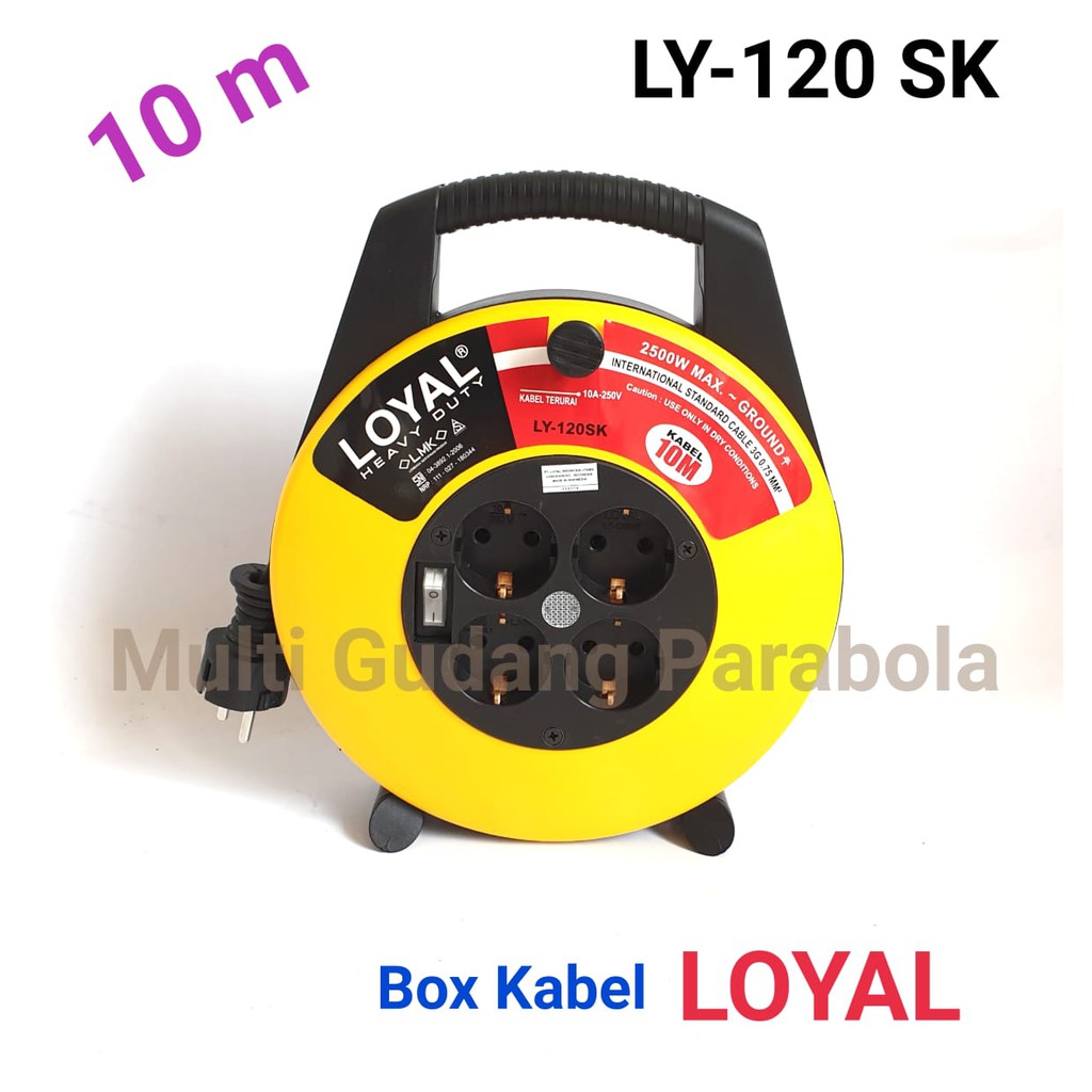 Kabel Roll LOYAL Heavy Duty + Saklar Panjang 10 Meter LY 120 SNI Kabel Box Loyal