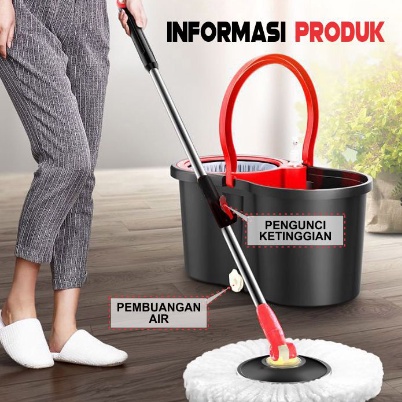 [ ABJ ] Alat Pel Lantai Super Praktis Spin Mop Super - Alat Pel Lantai Ultra Pel Putar Serbaguna Spin Mop