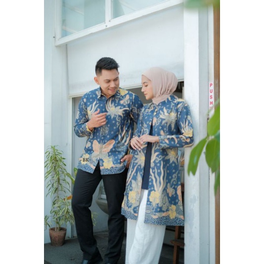 ATASAN BATIK COUPLE MODERN BLUS KEMEJA HEM LENGAN PENDEK BUSUI FRIENDLY MOTIF Jena ||ATASAN KERJA||SERAGAM KERJA (M-L-XL-XXL)