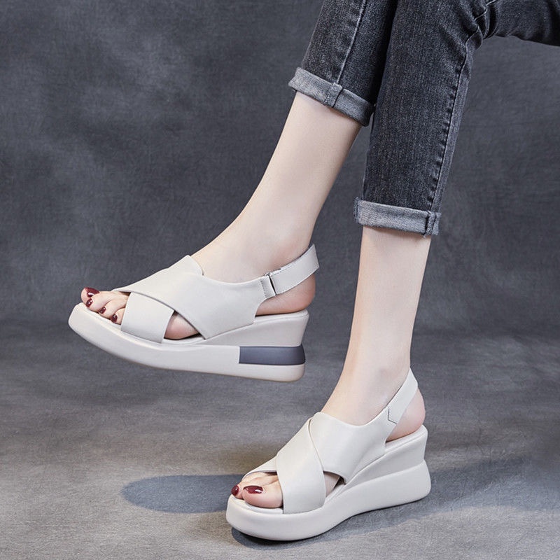 LURAD Sandal Wedges Wanita Sepatu Sandal Cewek Wedges BL363 Tinggi Model Simple Klasik Korean Style 