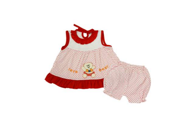 Setelan Baju Bayi Perempuan Love Bear/Baju dan Celana Anak Perempuan