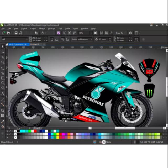 striping decalkits fullbody ninja 250 fi petronas