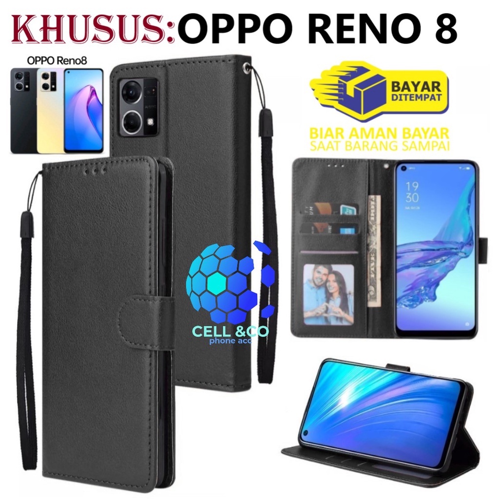 NEW OPPO RENO 8 2022 TERBARU CASE FLIP LEATHER WALLET PREMIUM FLIP CASE BUKA TUTUP KESING HP CASING FLIP CASE WALLET OPPO RENO 8 4G