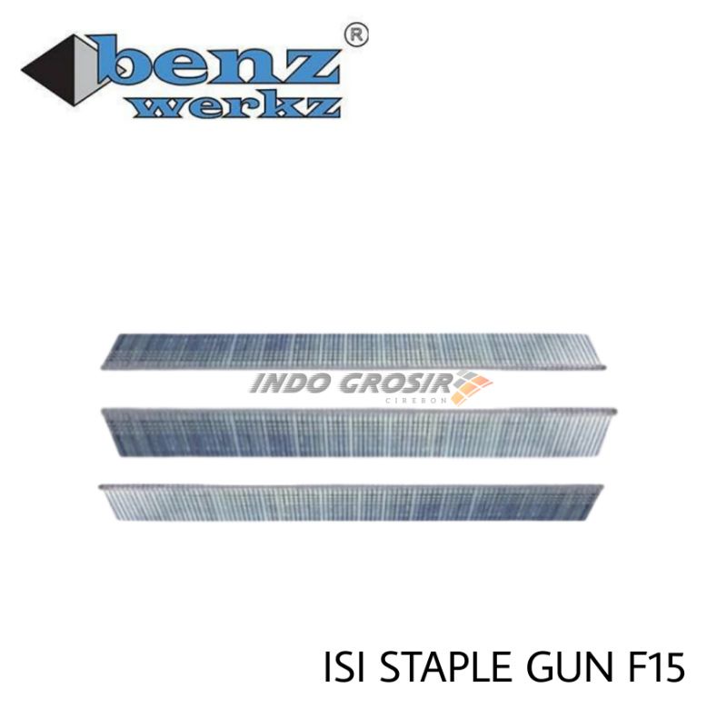 BENZ Isi Paku Tembak F15  Isi Staples Refill Air Nailer Nail Gun F 15 Lurus