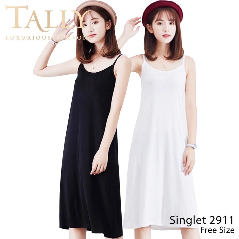 TALLY SINGLET TANK TOP PANJANG 2911 I TALI KECIL I FREE SIZE | KATUN VISCOSE