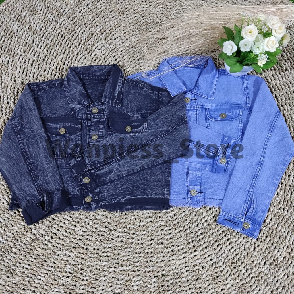 Jaket Jeans Snow Perempuan Jaket Jeans Bio Wash Perempuan Jaket Jeans Crop Perempuan Cewek Cewek Rawis Jaket JEANS DENIM Murah