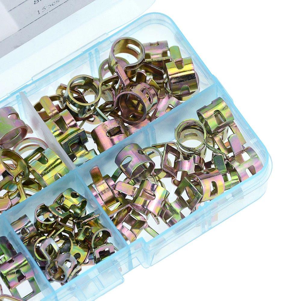 Lanfy Spring Fuel Hose Clip 6-10mm 75Pcs/set Pipa Air CPU Selang Klip Pipa Tabung Clamp Pengikat Logam