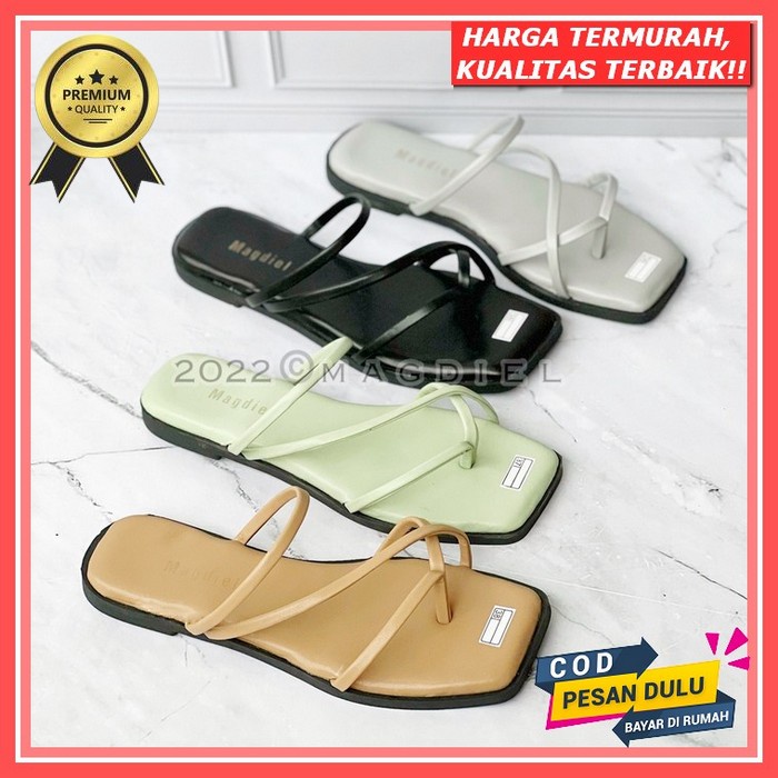 Sandal Teplek Wanita Kekinian Sendal Kondangan Wanita Terbaru Sandal Pesta Wanita Korean Style Selop