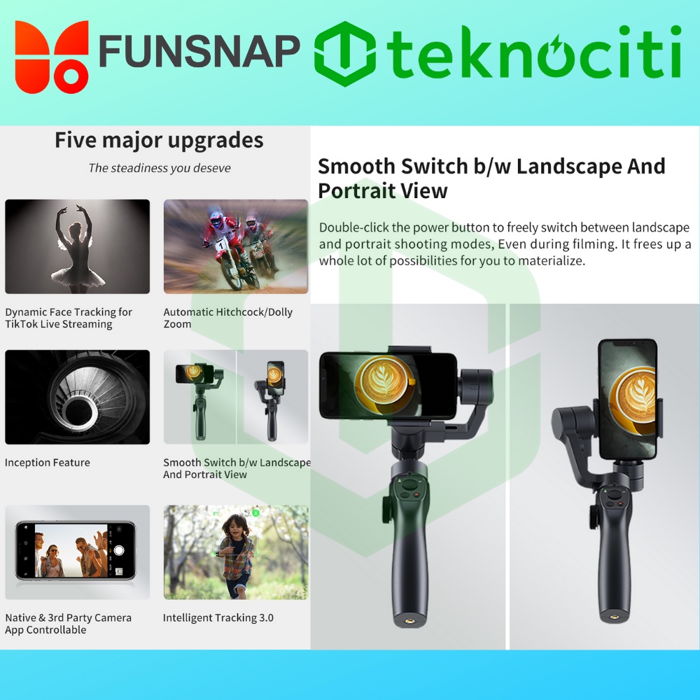 FUNSNAP 3-Axis Sport Gimbal Stabilizer Kamera HP ActionCam