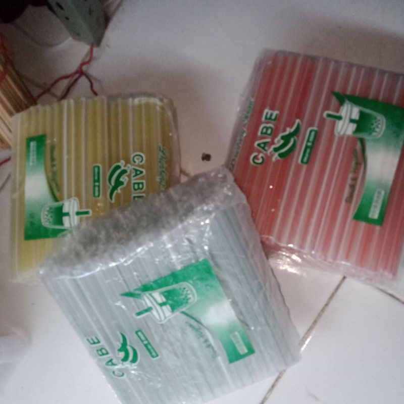 Sedotan plastik bubble warna transparant ,pop ice jus ,sedotan es Boba , sedotan merk cabe ukuran 8m
