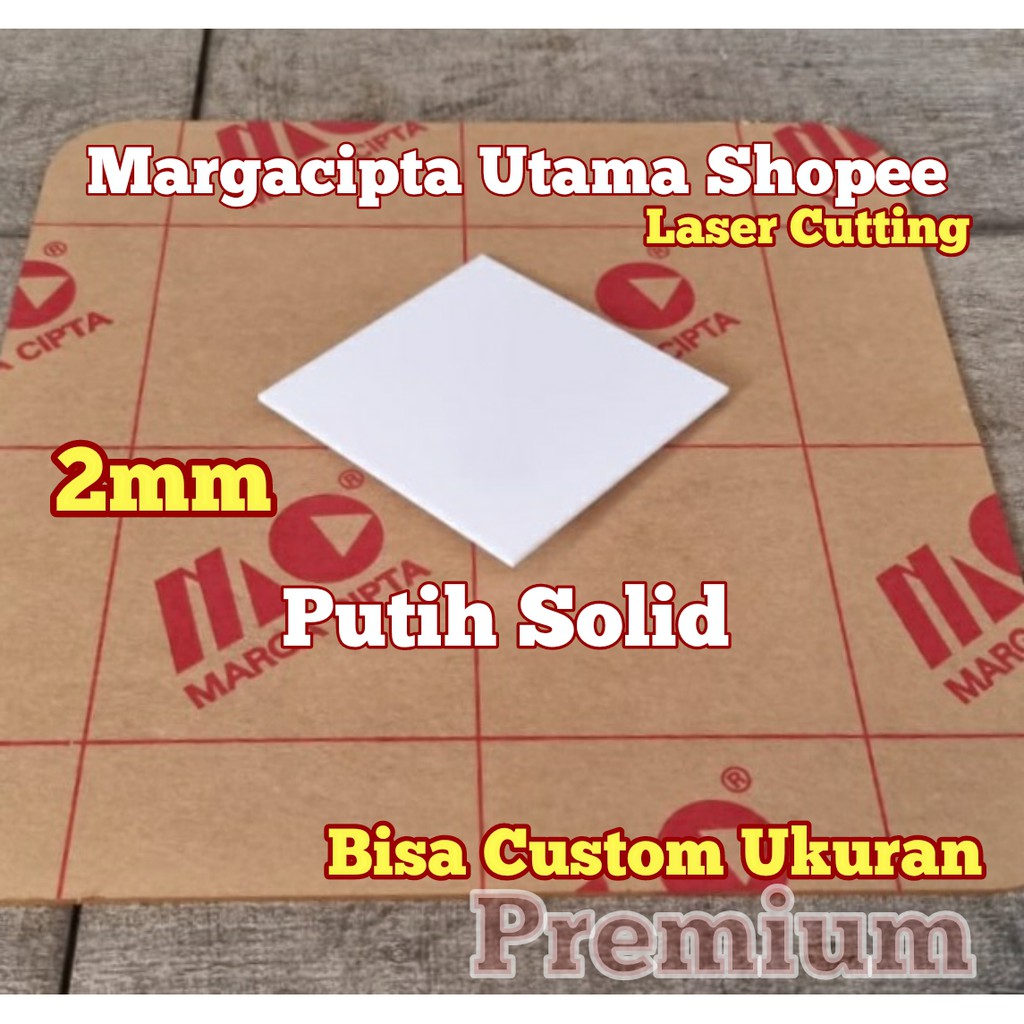 Premium Acrylic Laser Cutting 2mm 50x95cm Akrilik Putih Solid 95x50cm Potongan