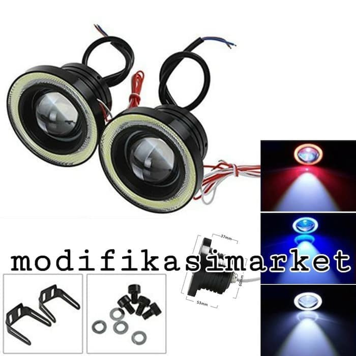 TERMURAH LAMPU LED KABUT FOGLAMP ANGEL EYE 89 MM BARANG TERBAIK