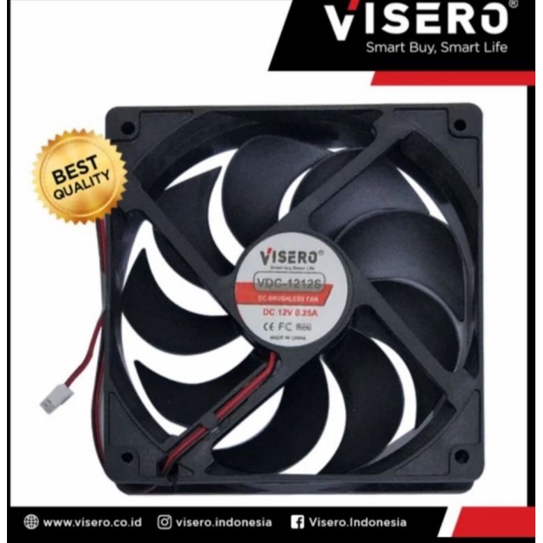 Kipas fan DC 12v 12x12 visero