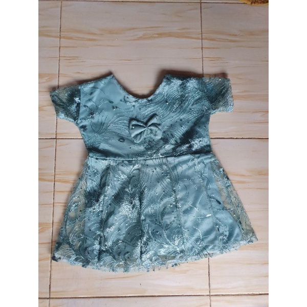 Dress Raisa Anak Usia 1-2 Tahun / Dress Full Brukat Anak Berlengan / Kebaya Brukat Anak Murah