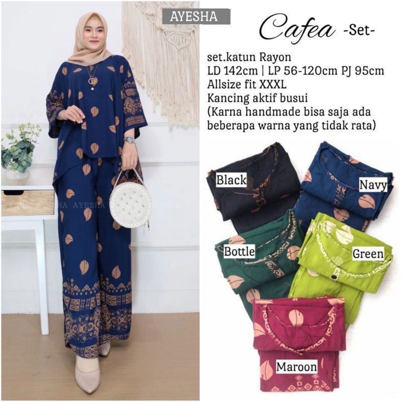 CAFEA SET BAHAN RAYON GRADE A (AYESHA)