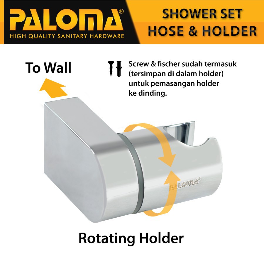 HAND SHOWER  SET PALOMA SSP 2401 LENGKAP DENGAN HOLDER DAN SELANG FLEXIBLE