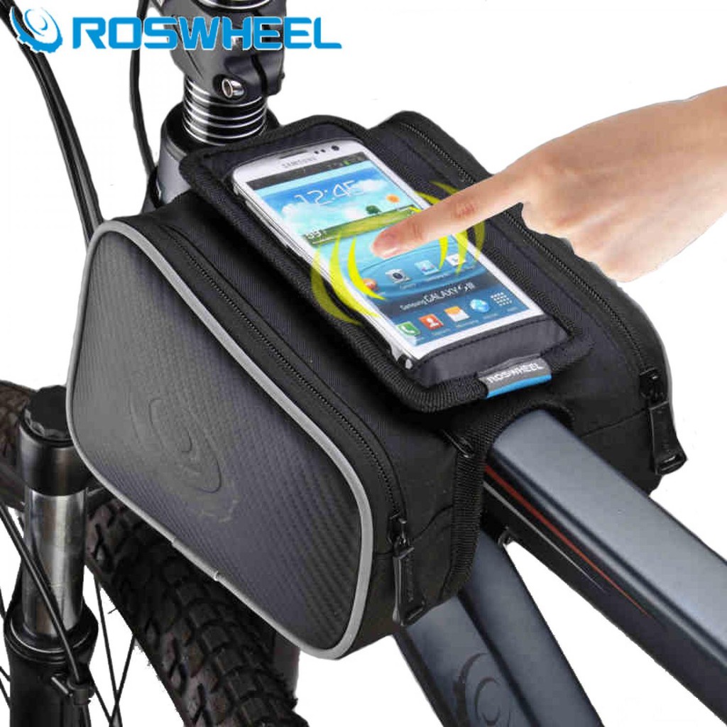 Roswheel Tas Sepeda Waterproof Dengan Case Smartphone Handphone HP || Aksesoris Komponen Sepeda Barang Unik Murah Lucu - ROS12813