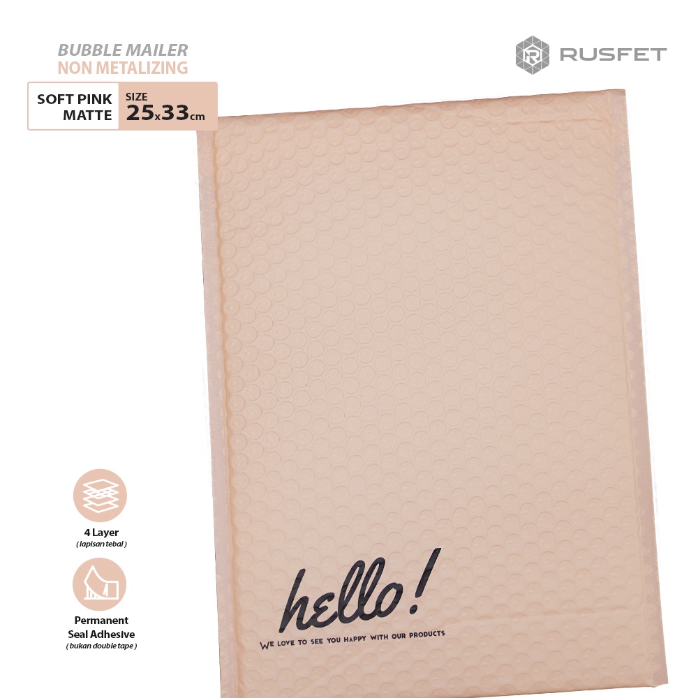 

PLASTIK BUBBLE MAILER / AMPLOP BUBBLE PREMIUM PINK MATTE - SECURITY BAG RUSFET 25X33