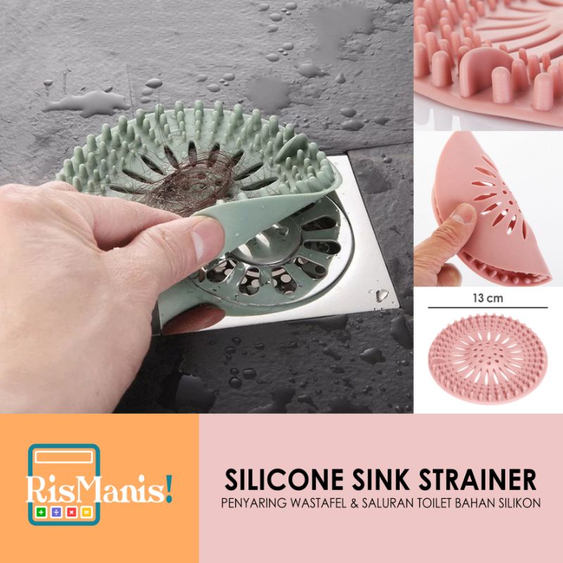 SILICONE SINK STRAINER - Saringan Rambut Kamar Mandi Toilet Penyaring Saluran Air Wastafel Dapur