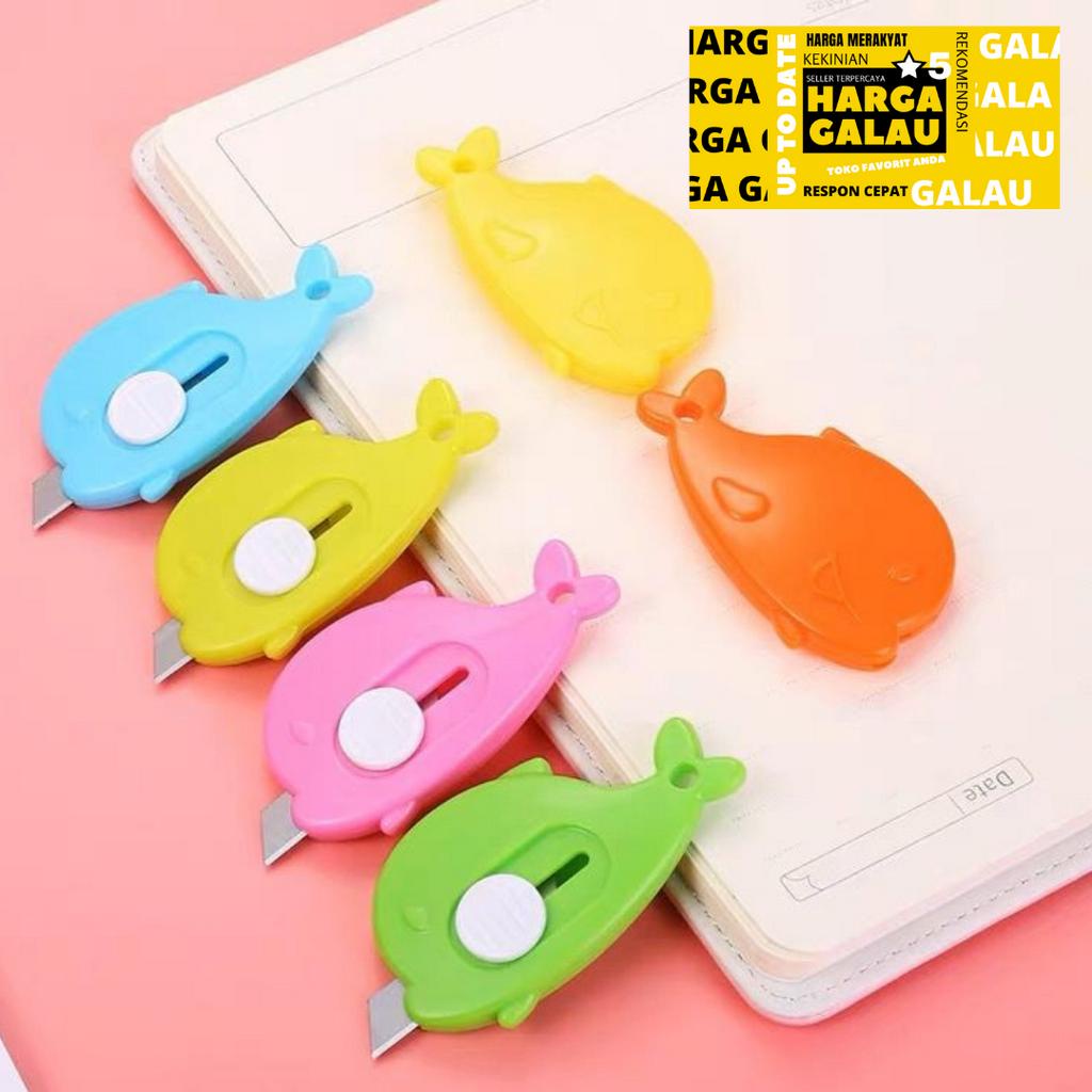 cutter mini dolphin pisau kecil serbaguna - warna random