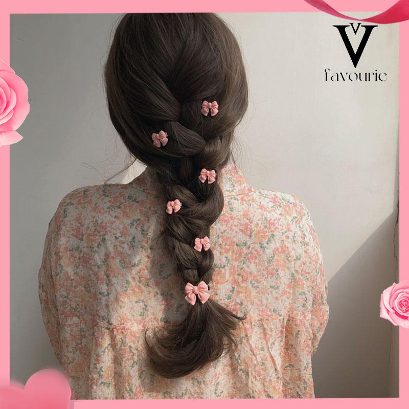 [COD]5 PCS Manis Pink Jepit Rambut Gadis Busur Peach Camellia Sisi Klip Aksesoris Rambut-FA