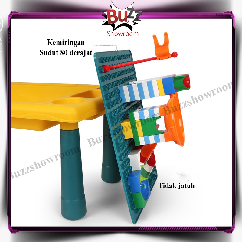 Multifunctional Toy Block Table Meja Belajar Main Brick Anak Multifungsi