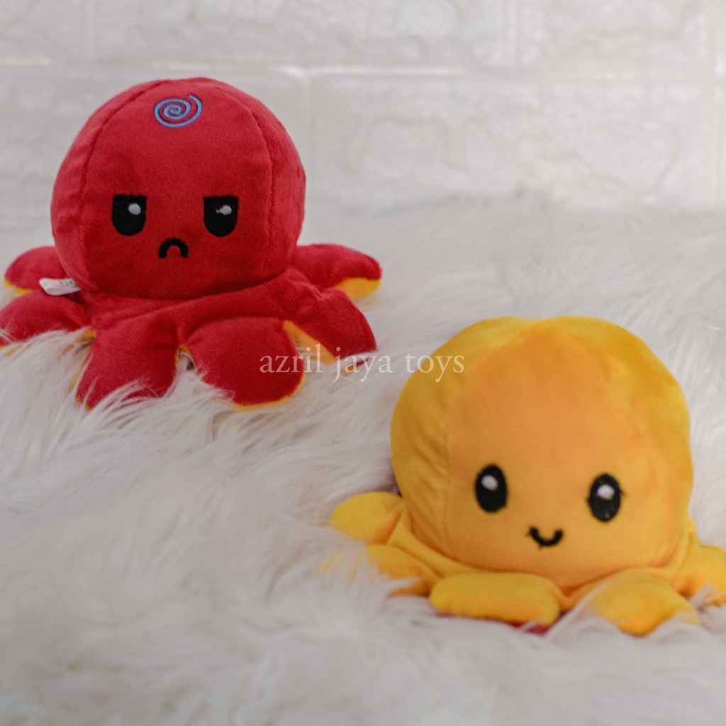 Boneka Gurita Octopus Boneka Ubur Ubur Bolak - Balik Berubah expresi