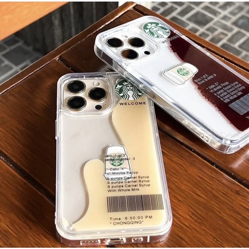 Casing Motif Starbucks Coffe Quicksand Soft Case IPHONE 14 PLUS 14 PRO MAX X XS MAX XR 11 12 13 PRO MAX Tpu Transparan Shockproof Cover