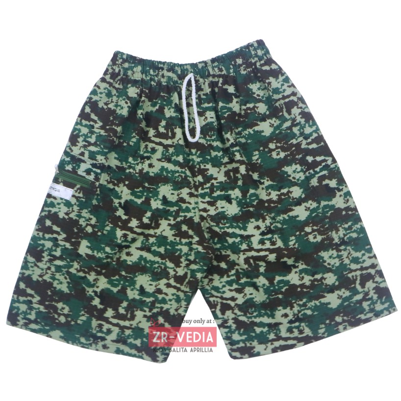 Celana ABRI Loreng Dewasa Pendek Uk Normal / Kantong Resleting Santai Olahraga Boxer Kolor Kasual