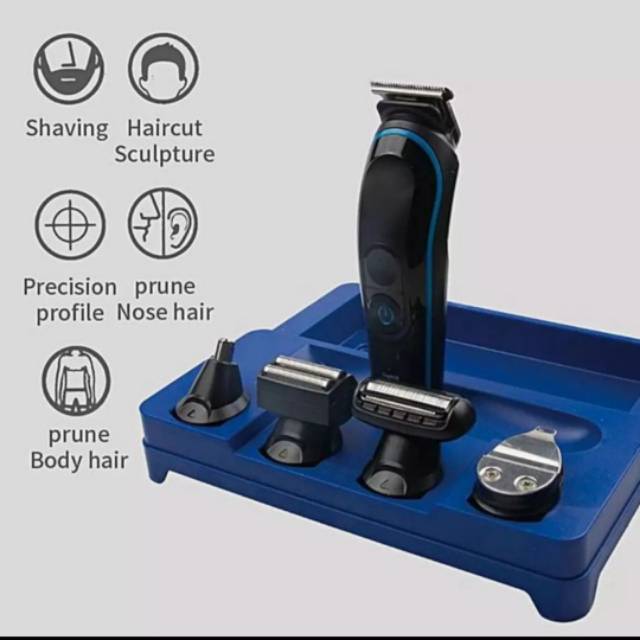 Kemei KM-690 Hair Clipper 5in1 Alat Mesin Cukur Rambut Jenggot Kumis Bulu Hidung Kemei KM690