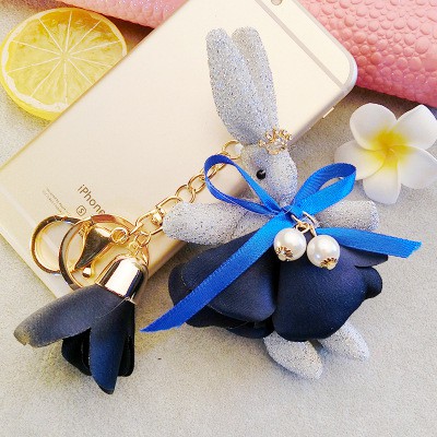 gantungan kunci kelinci crown rabbit pendant key chain (1J4) agk009