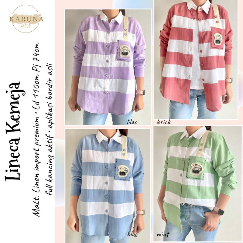 LINECA BLOUSE BY KARUNA FASYA BLOUSE BY KARUNA (100% REAL PICT ORI BERLABEL KARUNA)