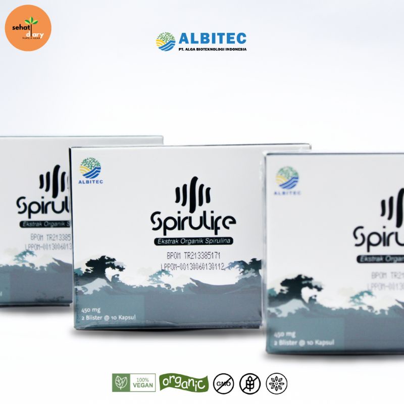 20 kapsul SPIRULINA ORGANIK SPIRULIFE SUPLEMEN, CEGAH HIPERTENSI