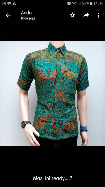 Bswart Batik Hrb026 Kenongo Hem Pendek Padi Pekalongan M L Xl Batik Pria Murah Modern Grosir Batik