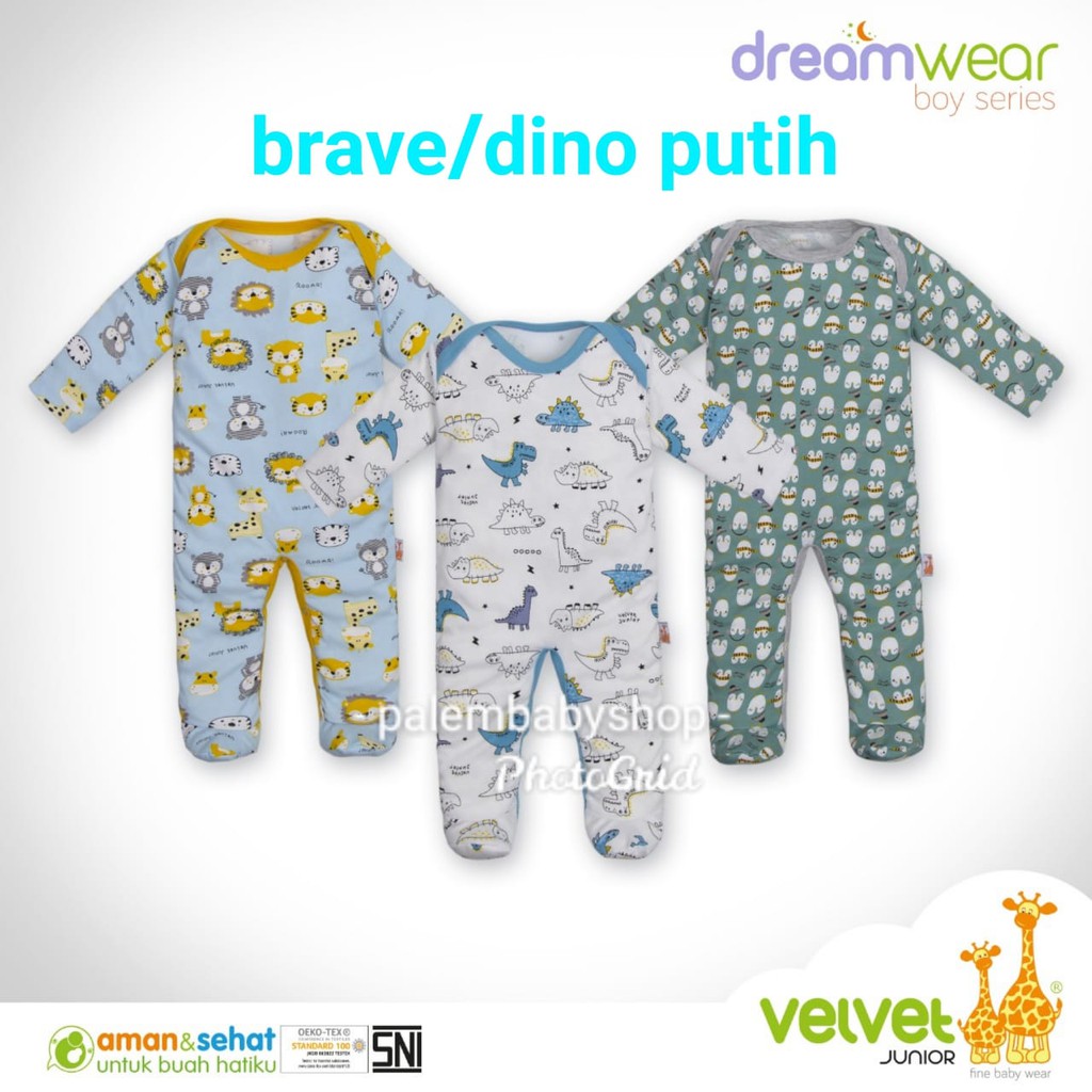 Velvet Dreamwear3 Pcs  Boy/Girl size NB,S.M.L/jumper/baju kodok tutup kaki&amp;buka kaki