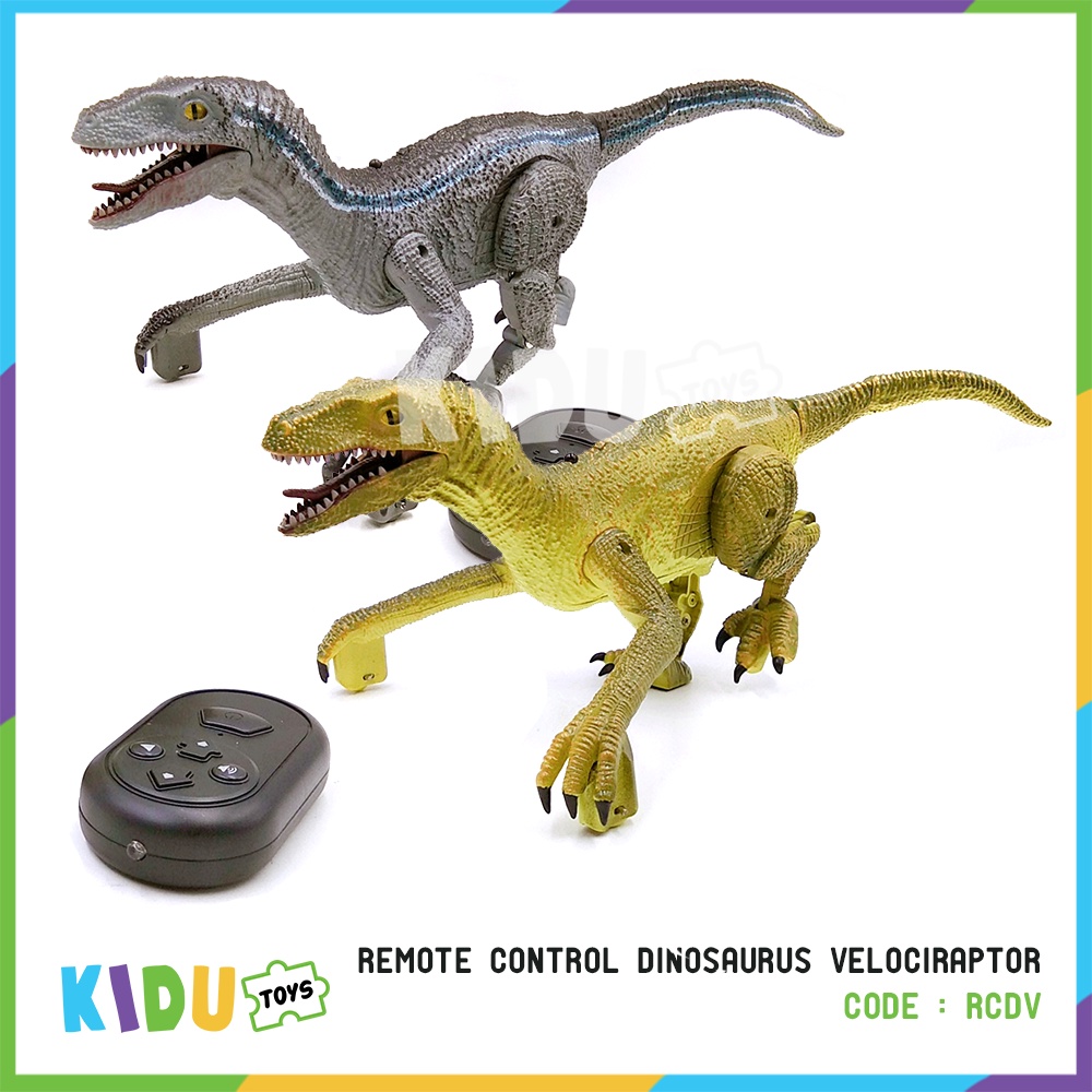 Mainan Anak Remote Control Dinosaurus Velociraptor RC Dinosaurus Kidu Toys