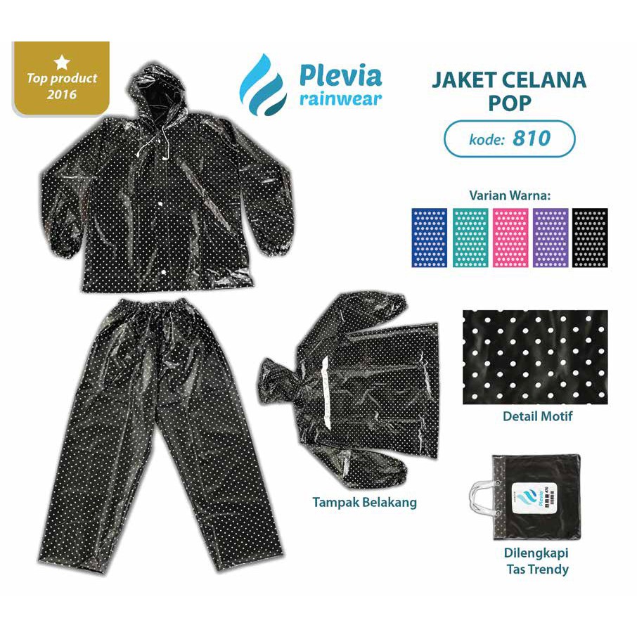 Jas Hujan Jaket Celana POLKADOT POP 810 / Jas Hujan PLEVIA