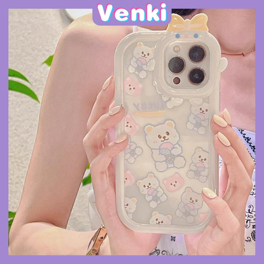 iPhone Case Silicone Soft Case Clear Case Airbag Shockproof Protection Camera Shiny Feel Bear Cute Cartoon Compatible For iPhone 11 Pro Max 13 Pro Max 12 Pro Max 7Plus xr XS Max