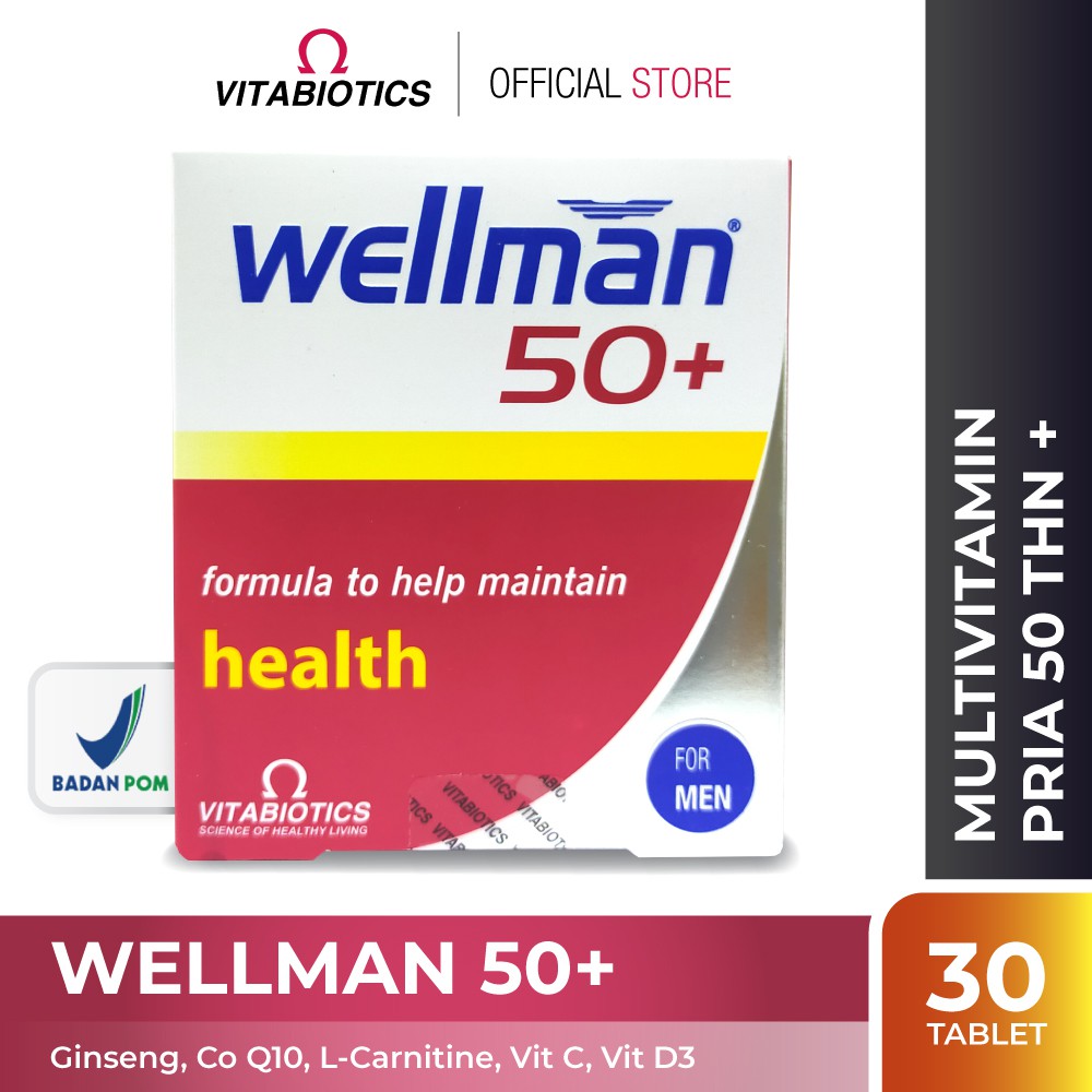 Vitabiotics Wellman 50 Multivitamin  Suplemen Kesehatan 