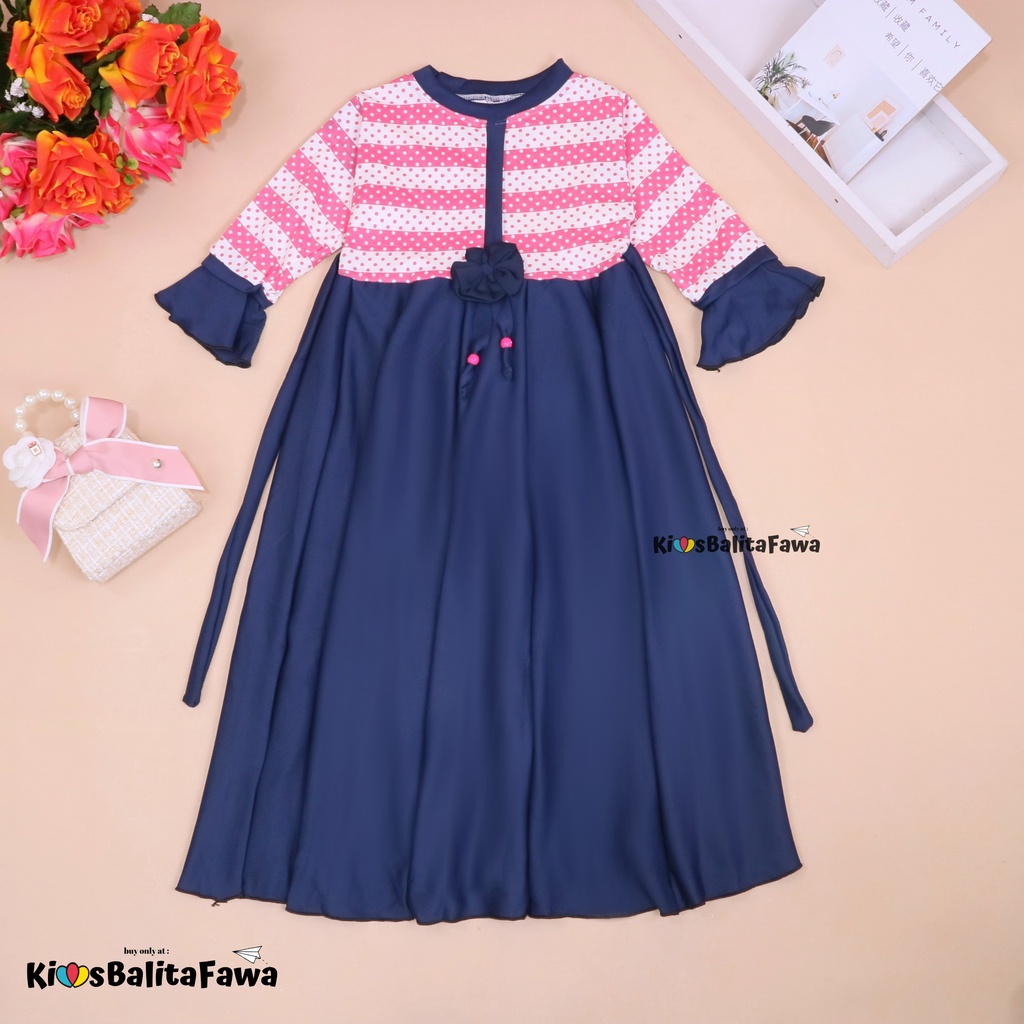 Gamis Farissa 4-6 Tahun / Dress Muslimah Ngaji Anak Perempuan Long Syar’i Baju Anak Muslim Panjang