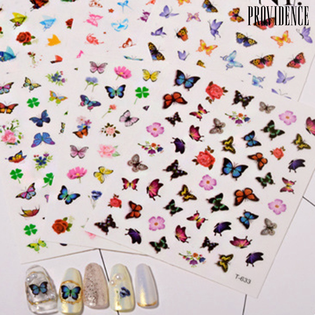 Providence 6pcs / Set Stiker Kuku Motif Bunga Natal Untuk Nail Art / Manicure Pemula