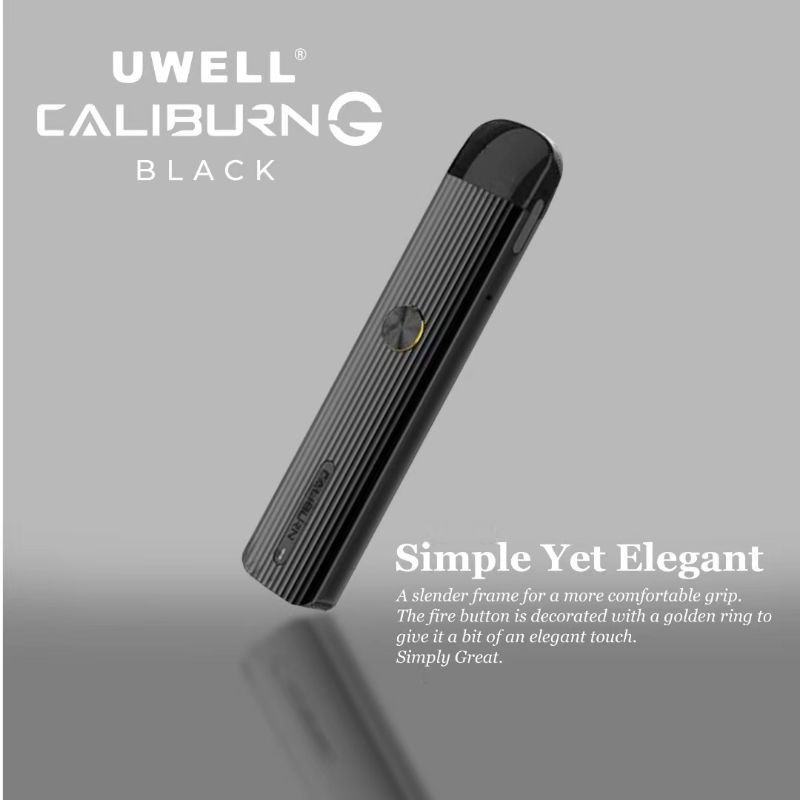 UWELL CALIBURN G POD KIT Uwell Caliburn G System Vape Kit Caliburn G Occ Coils 0.8ohm With Caliburn G Pod Cartridge 2ML-BLACK