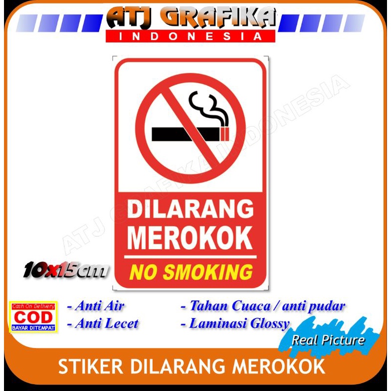 

stiker dilarang merokok kotak sticker no smoking kesehatan udara rumah kantor dll