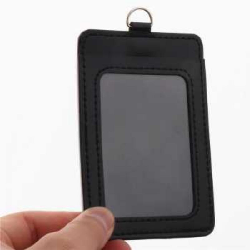 

[ COD ] Kantung Badge Holder Name Tag Kartu ID Debit Credit Card 2 Slot Universal PU Leather - 610