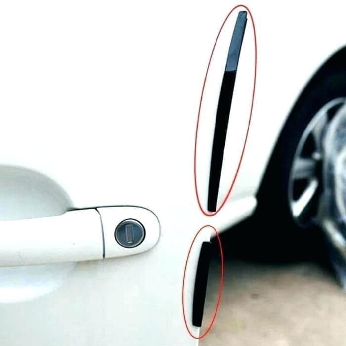 accesories mobil variasi car door bumper slim protector isi 8 black