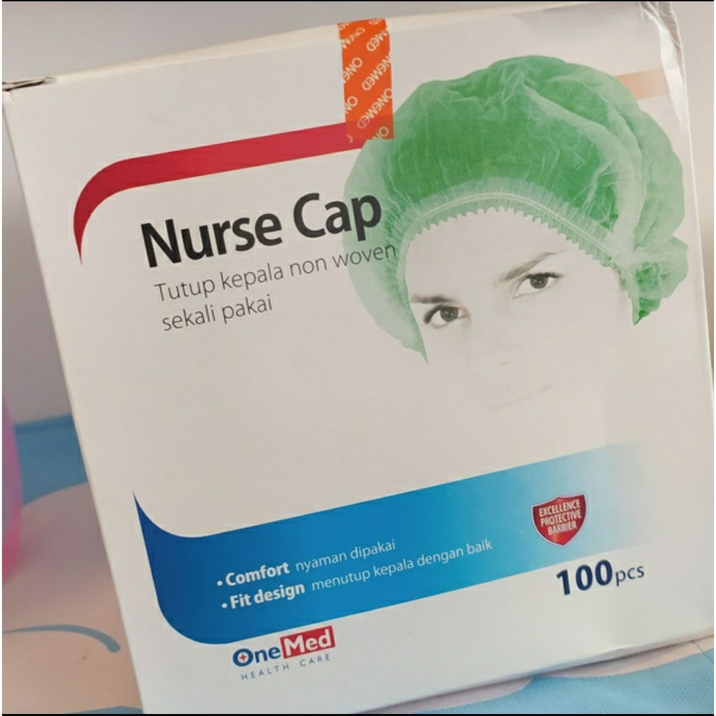 Nurse Cap Topi Perawat Penutup Kepala Non Woven OneMed box 100pcs