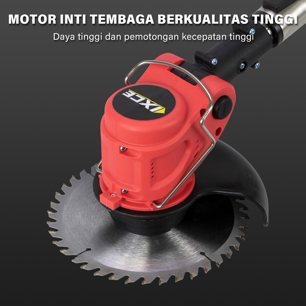 IXCE 24V/36V/48V Mesin potong rumput Cordless Lawn Mower mesin pemotong rumput listrik mesin pemotong rumput paket pisau kabel panjang yang dapat disesuaikan Grass Trimmer Mesin Pemotong Rumput Taman Alat Potong rumput  Harga grosir bisa nego