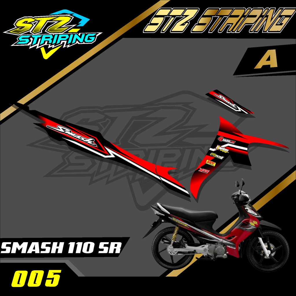 (cod)Stiker motor suzuki smash 110 SR . Sticker striping variasi list motor suzuki smash 110 SR  Rac