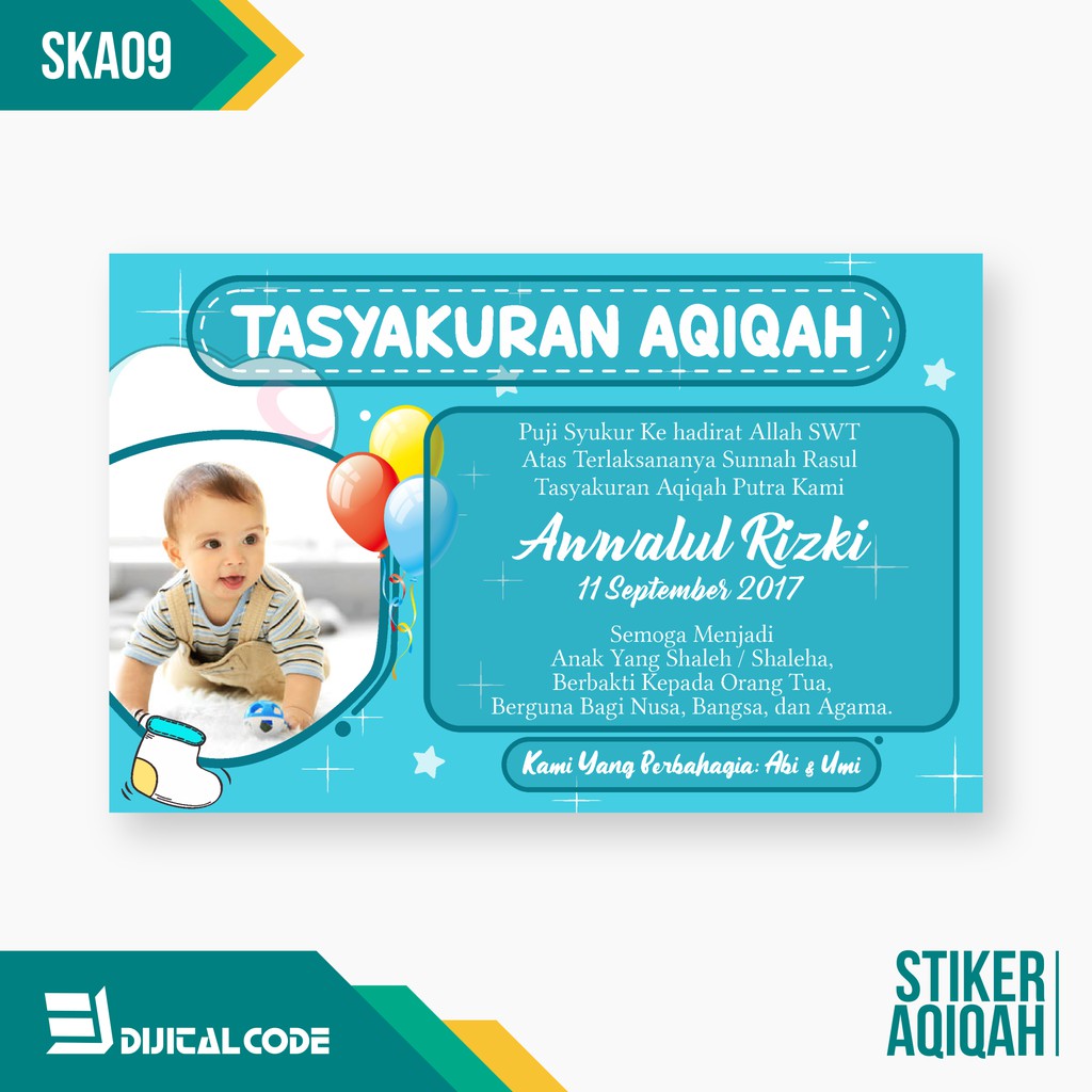

SKA09 Stiker Label Syukuran Aqiqah Kelahiran Anak