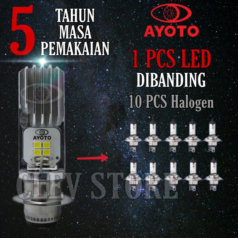 AYOTO M2B H6 8W+8W AC &amp; DC motor matic / bebek PUTIH &amp; PUTIH KUNING